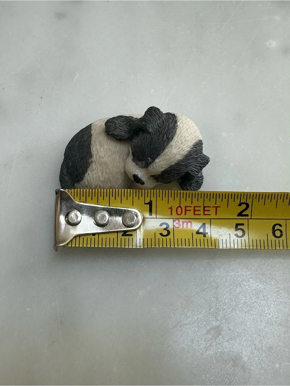 Vintage 1990s Stone Critter Balck and Cream Small Pet Puppy Figurine